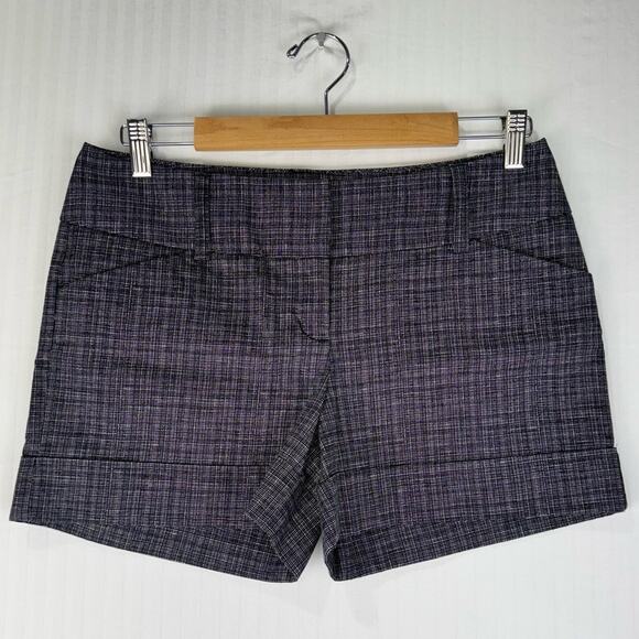 Express Pants - Express Design Studio Black/Gray/White Plaid Shorts Women's Size 6 Office Siren